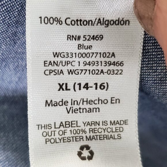 Wonder Nation Girl's Belted Jean Chambray Button Front Dress Size XL (14-16) - Picture 13 of 14